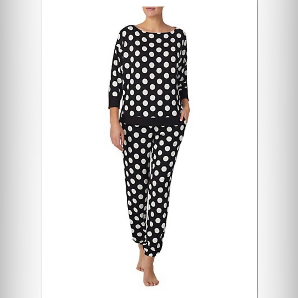 NEW XL kate spade Polka Dot 2-piece Printed Jogger Pyjama Set